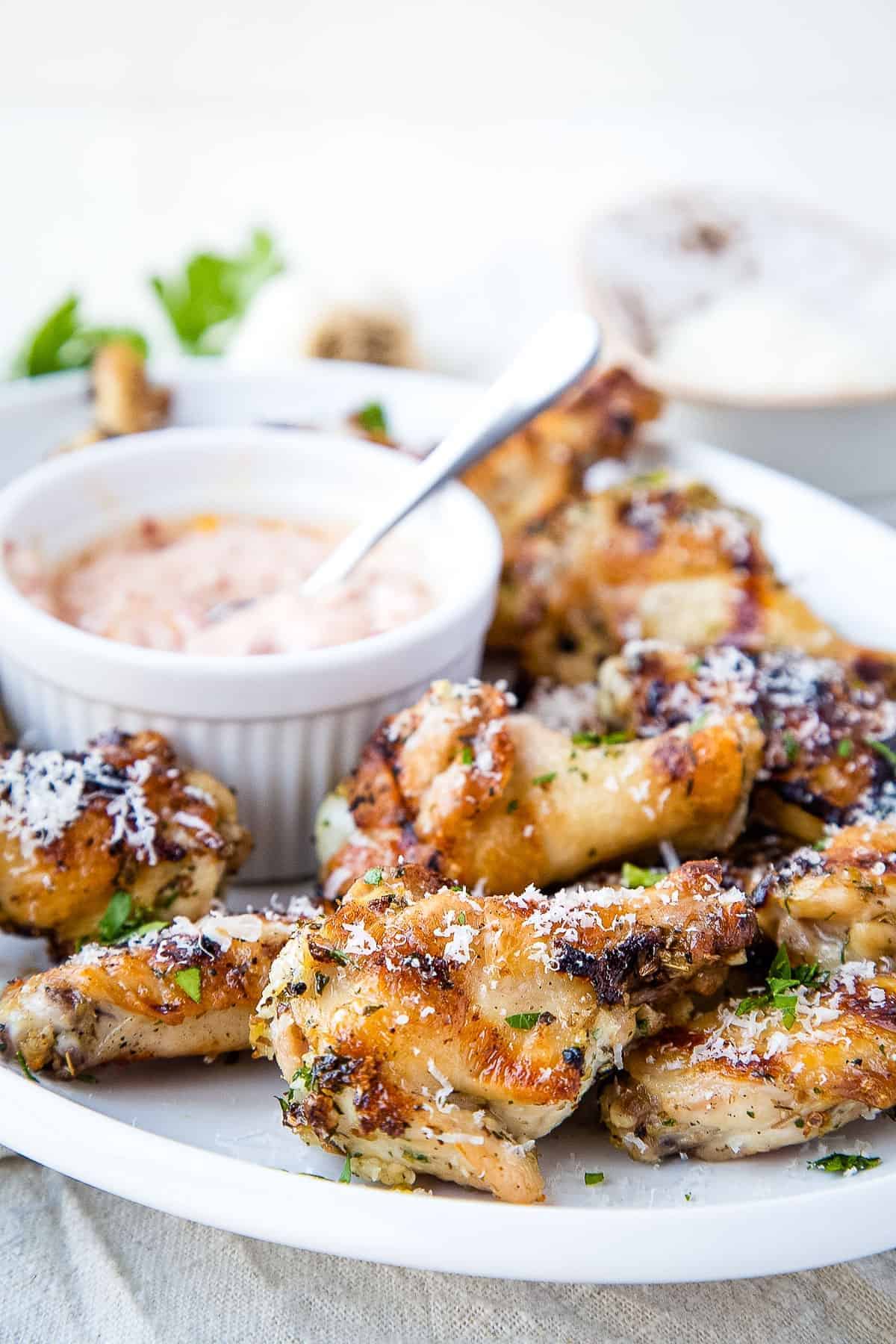 3-Ingredient Garlic-Herb Grilled Chicken Wings