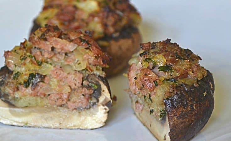 Linguiça Stuffed Mushrooms