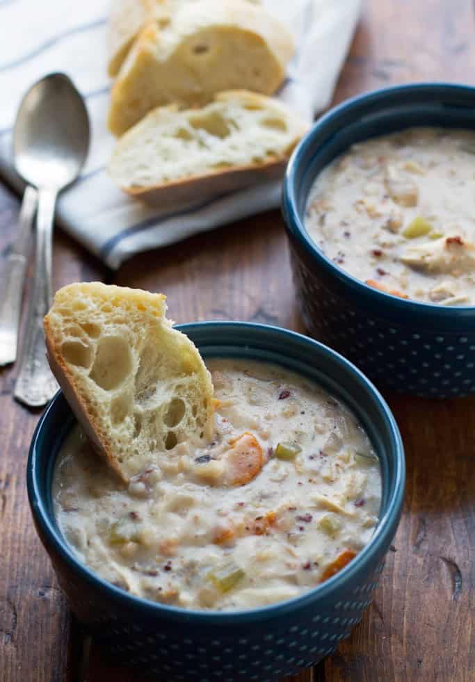 Creamy Chicken & Rice Soup (slow cooker)