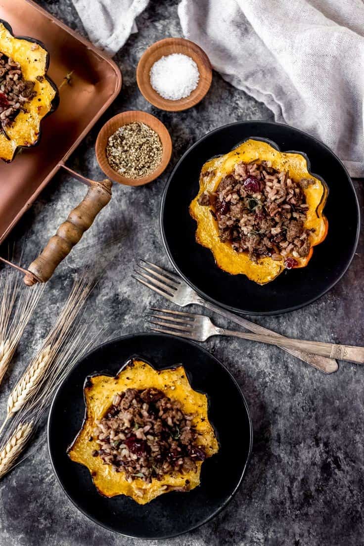 Ground Elk Stuffed Acorn Squash