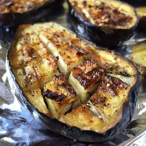 Garlic Roasted Baby Eggplants