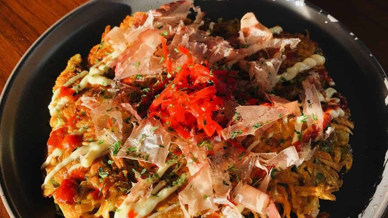 Sweet Potato and Brussels Sprout Okonomiyaki