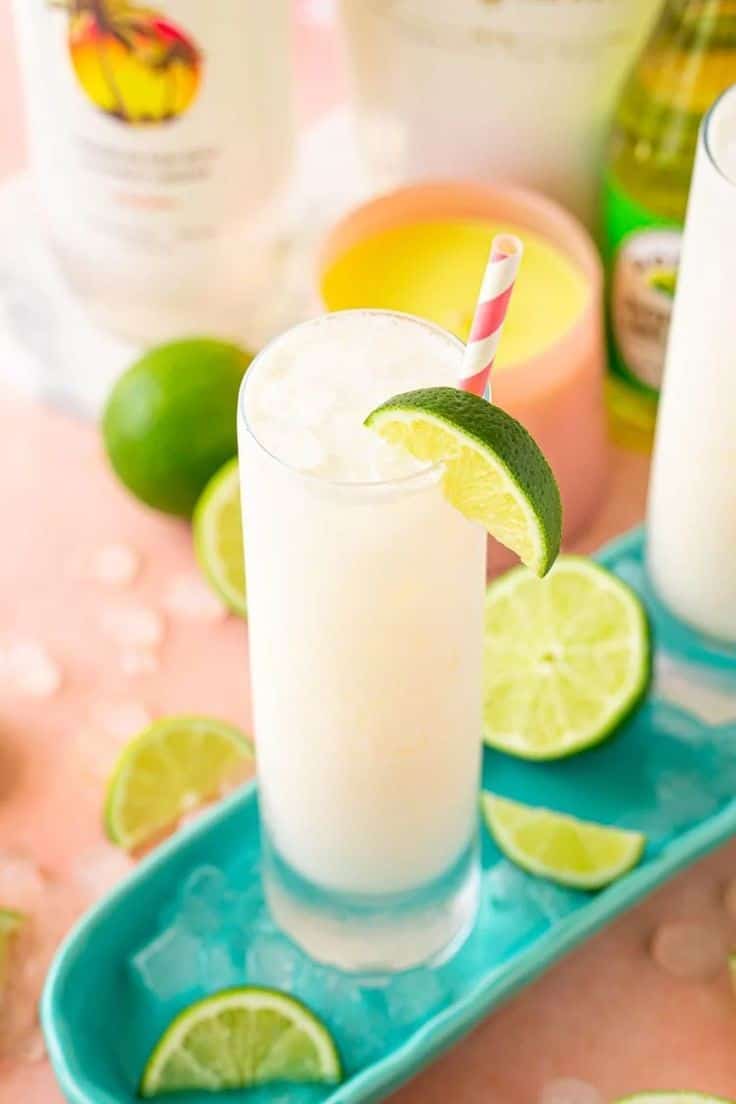 RumChata Malibu Lime And Soda Cocktail