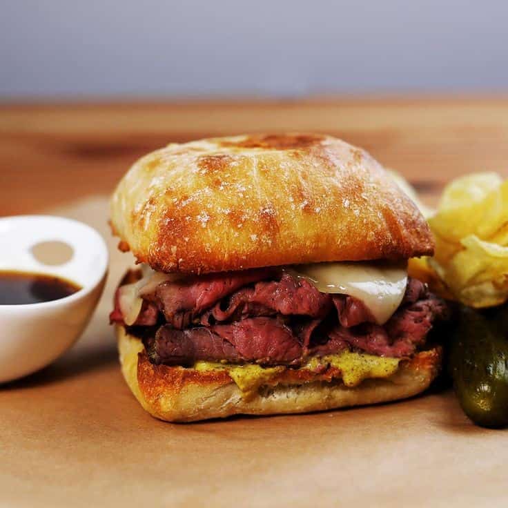 Shaved Beef Sandwiches With Mustard