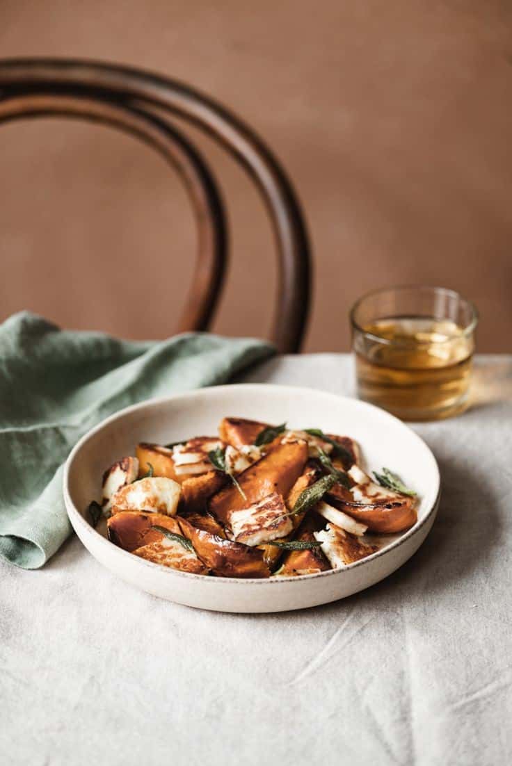 Roasted Honeynut Squash With Sage & Halloumi