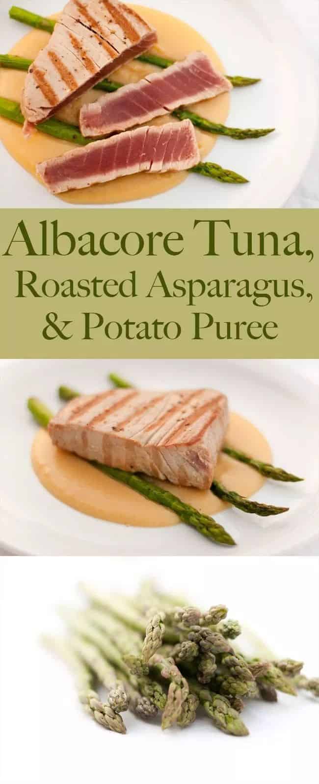 Seared Albacore Tuna Over Roasted Asparagus And Potato Puree