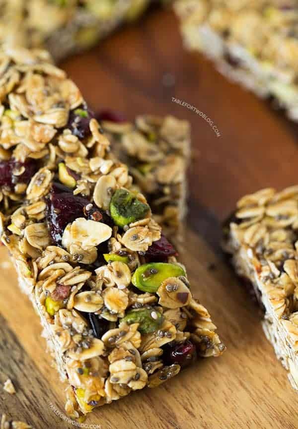 Cranberry Pistachio Granola Bars