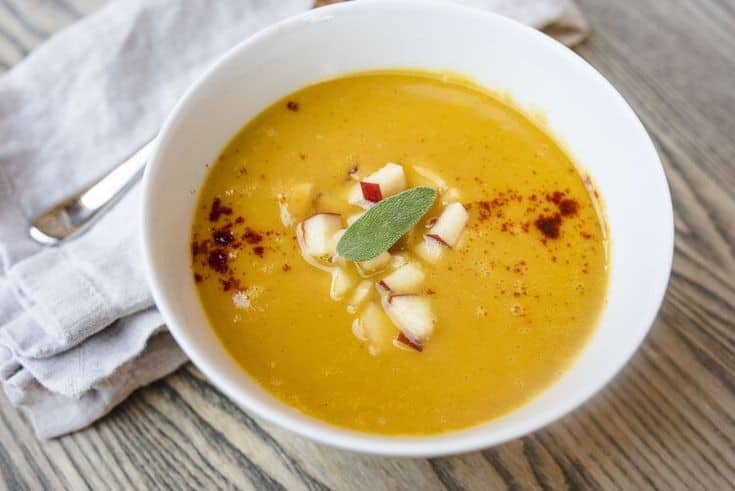 Blue Hubbard Squash And Apple Soup