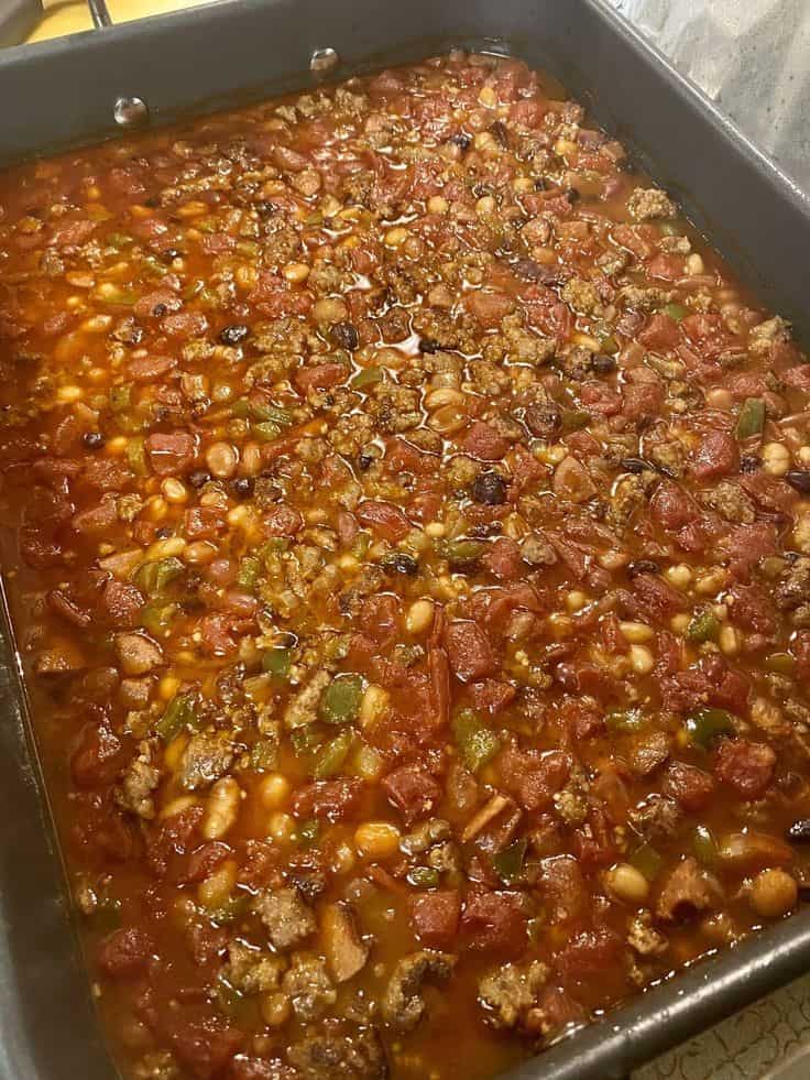 Baked Portuguese Beans With Sausage And Linguiça