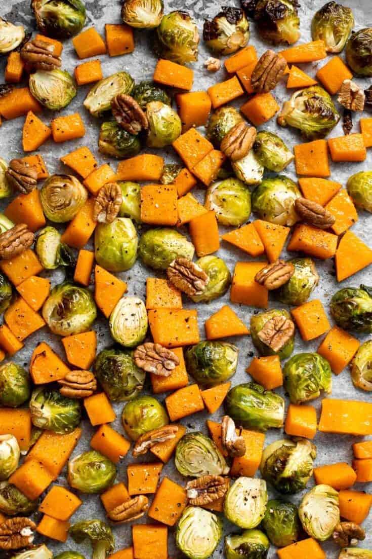 Maple Roasted Brussels Sprouts and Butternut Squash