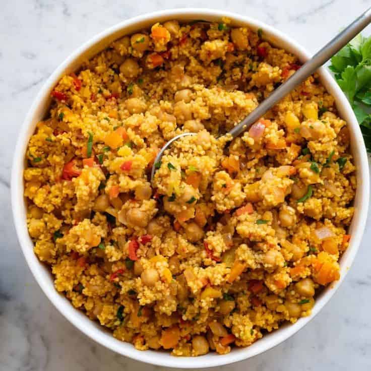 Couscous Salad with Lime Basil Vinaigrette