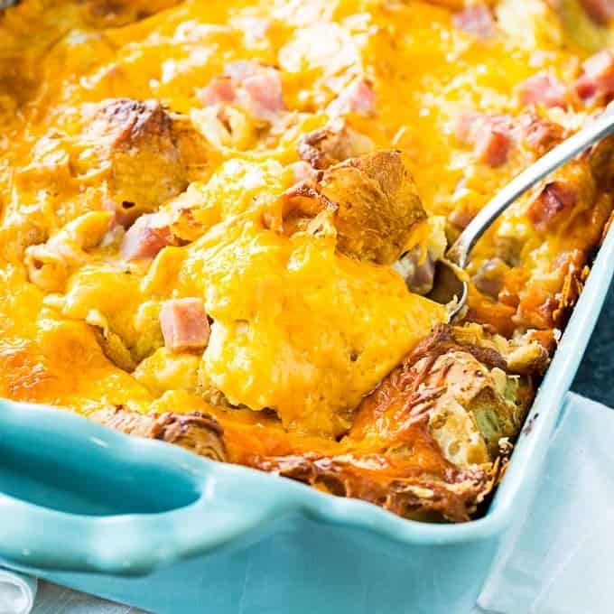 Ham and Cheese Croissant Casserole