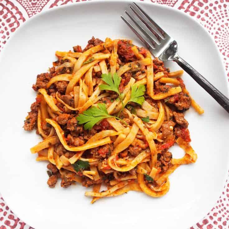 Hearts Of Palm Pasta With Sausage Ragu