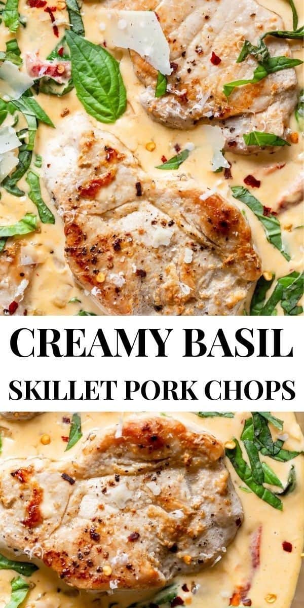 Creamy Basil Skillet Pork Chops