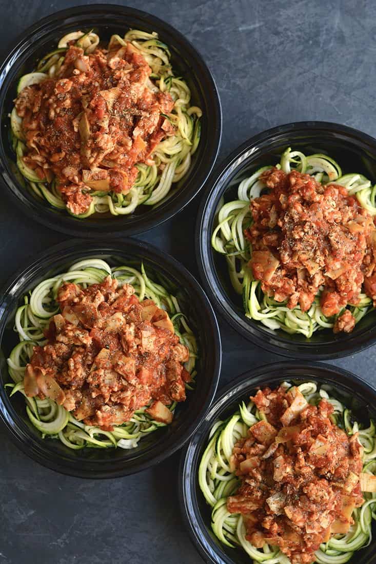 Meal Prep Bolognese with Zucchini Noodles