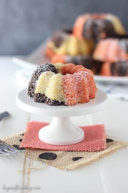 Mini Neapolitan Bundt Cakes