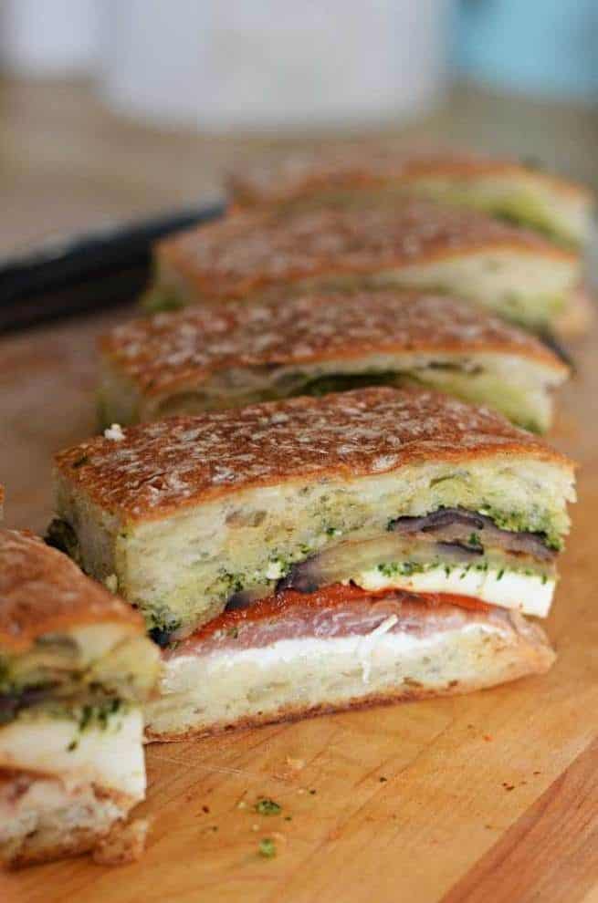 Caprese Panini with Avocado Basil Pesto