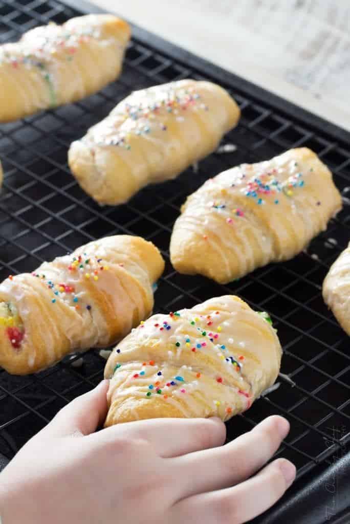 Funfetti Cheesecake Stuffed Crescent Rolls