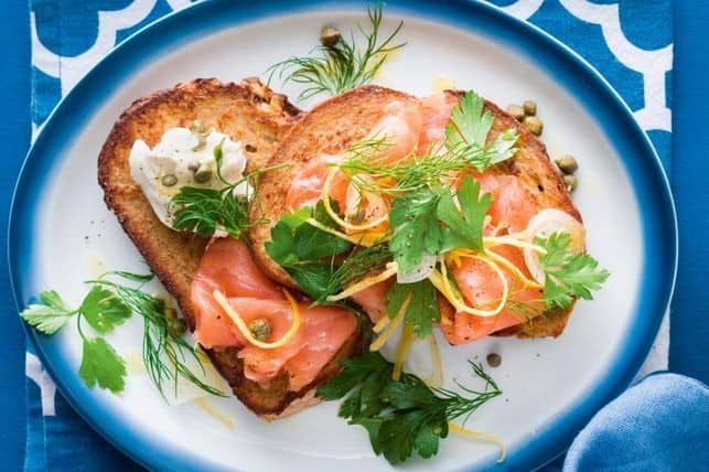 Smoked salmon French toast