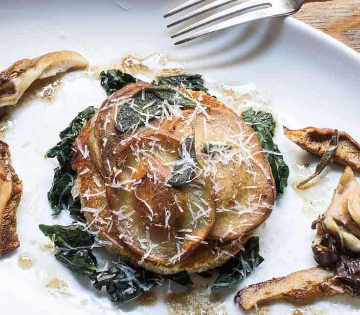 Puffball Ravioli With Kale, Mushrooms, And Sage Butter