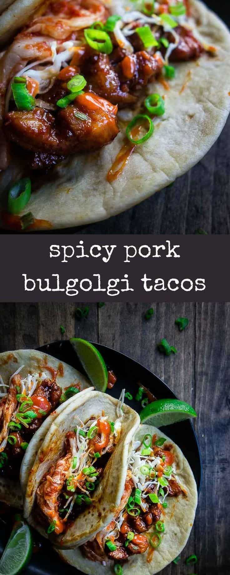 Korean Spicy Pork Bulgogi Tacos