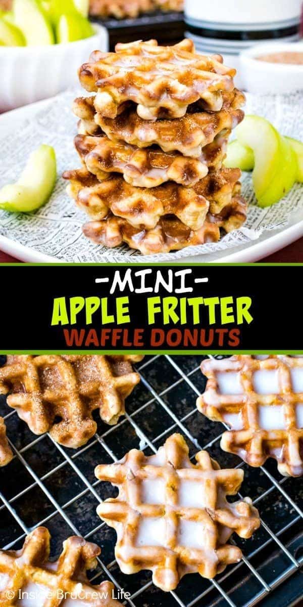 Mini Apple Fritter Waffle Donuts