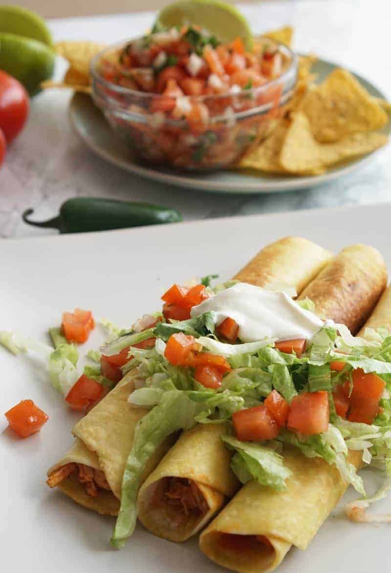 Mexican-Style Chicken Flautas