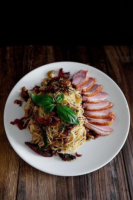 Smoked Duck And Sundried Tomato Aglio Olio Angel Hair