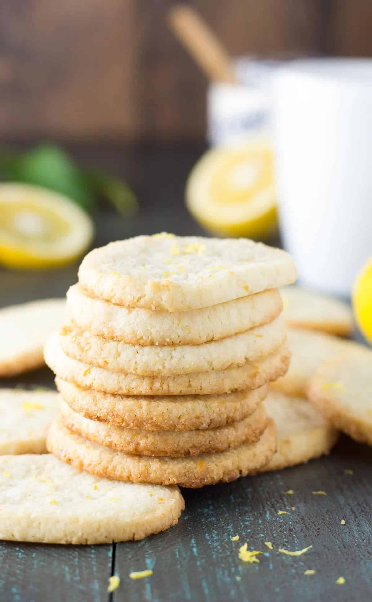 Lemon Almond Flour Shortbread Cookies