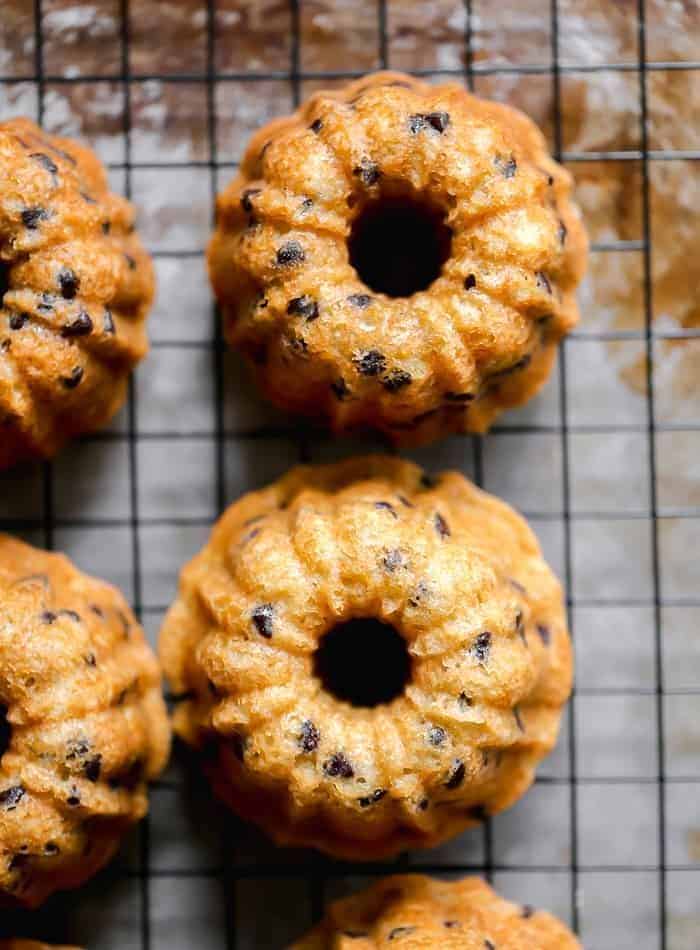 Chocolate Chip Mini Bundt Cakes