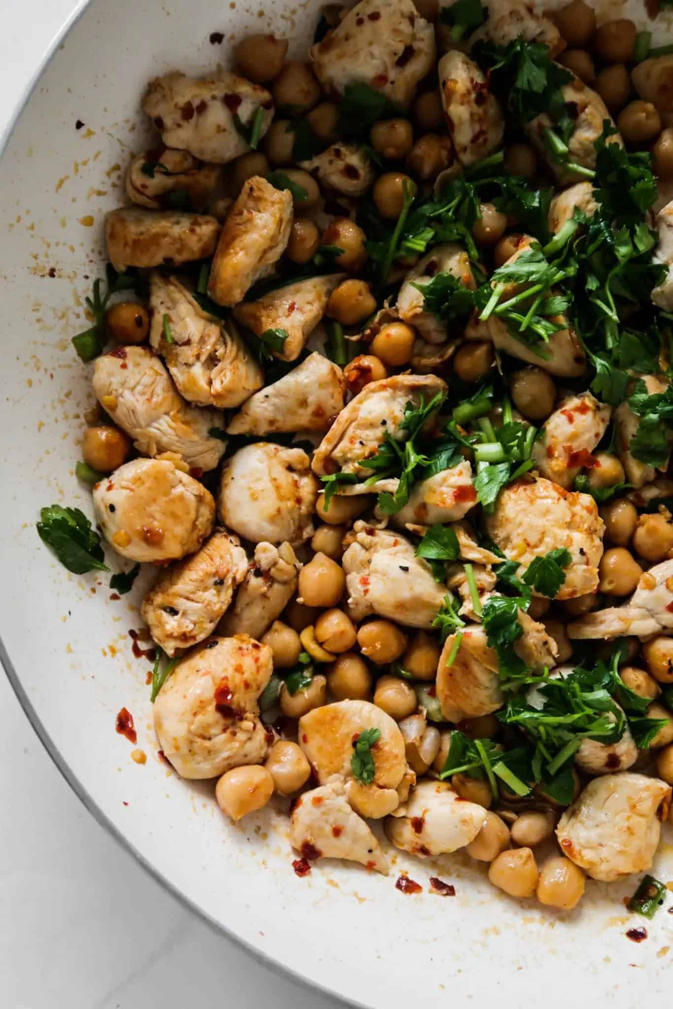 High Protein Spicy Chicken & Chickpeas Recipe