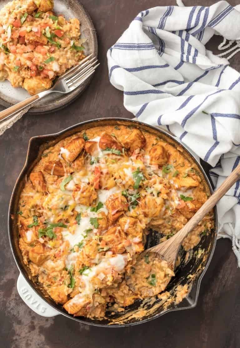 Skillet Chicken Con Queso Recipe