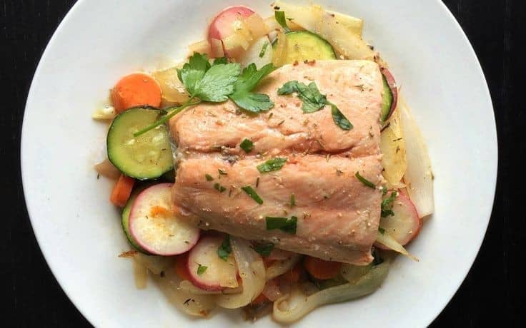 Coho Salmon With Herbed Vegetables