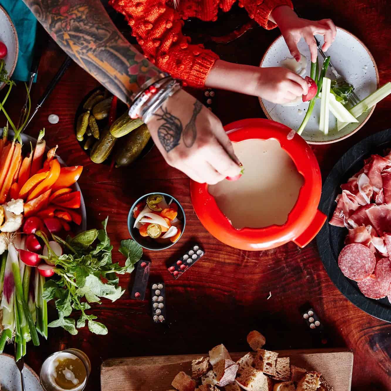 Cheese Fondue With Beer and Bourbon