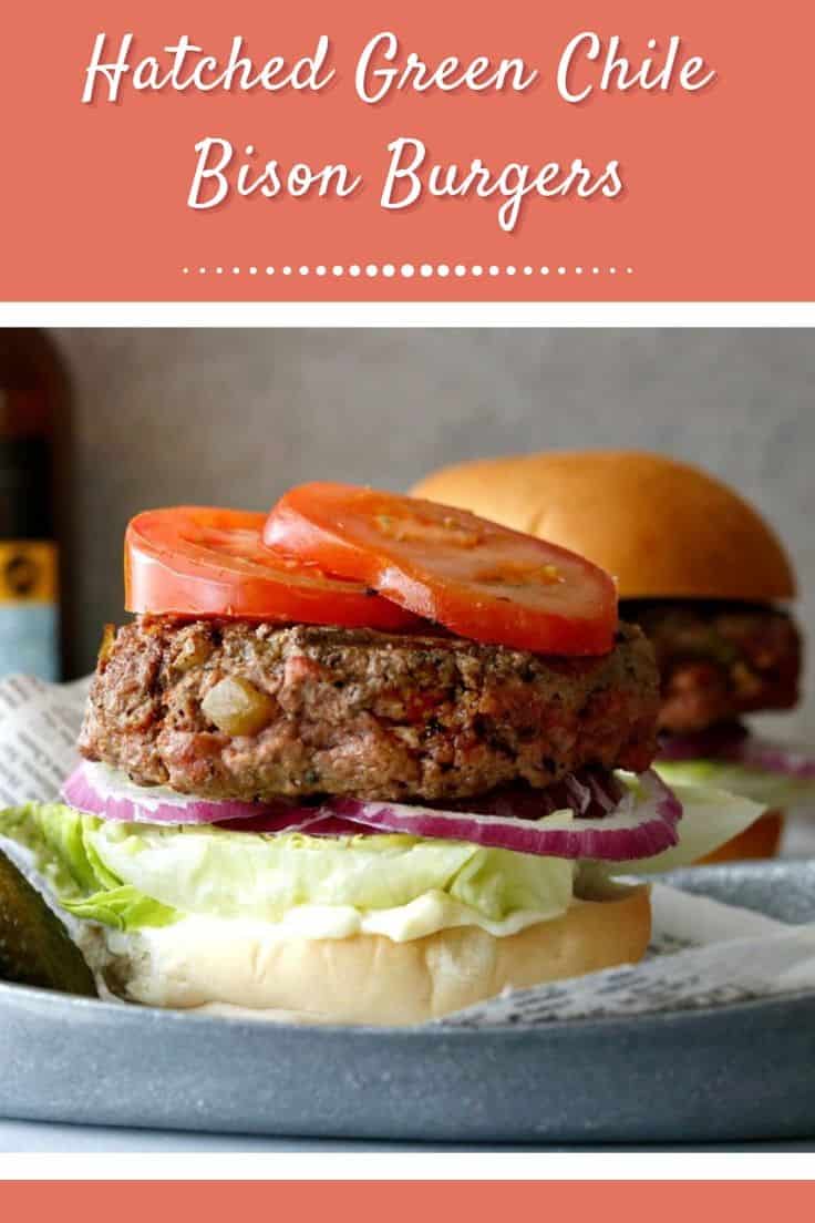 Hatched Green Chile Bison Burgers