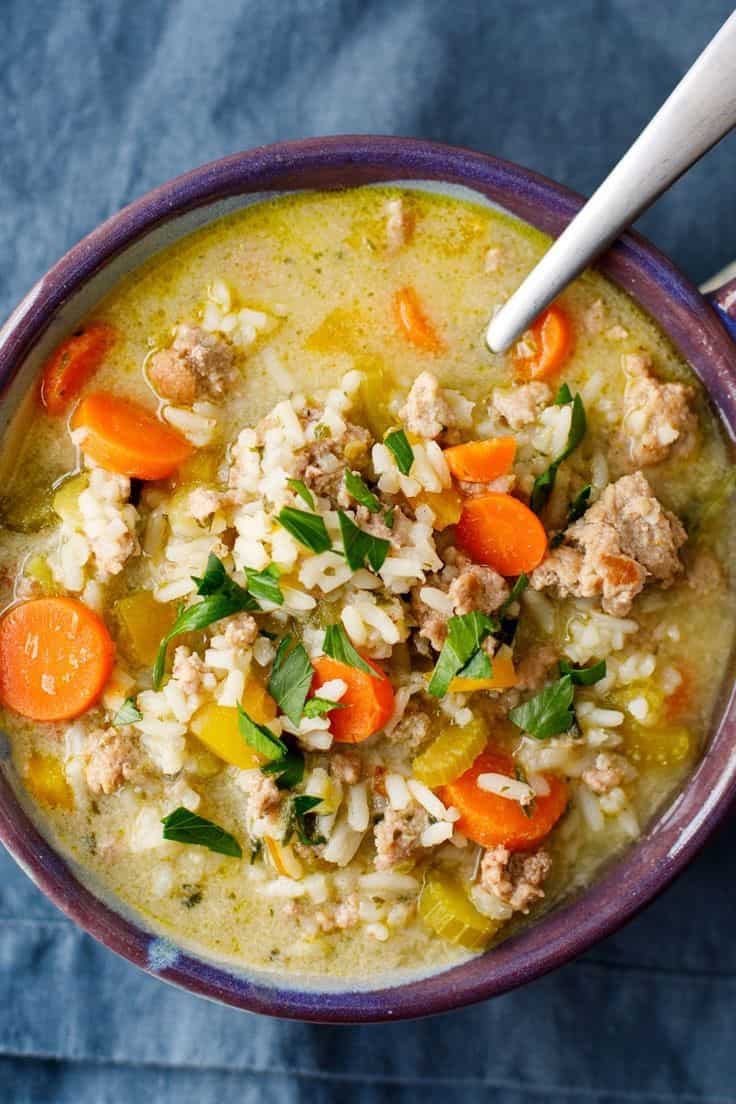 Ground Turkey And Rice Soup