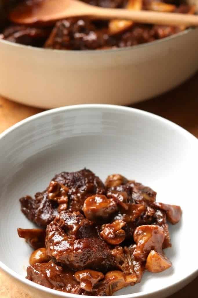 Braised Beef Neck Bones And Mushrooms