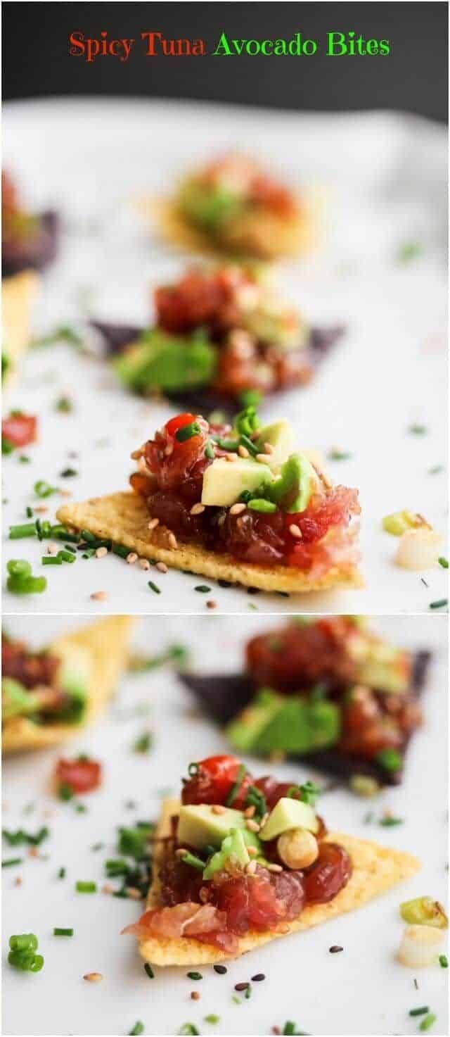 Spicy Ahi Tuna Avocado Tartare Bites