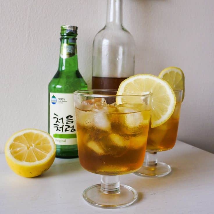 Korean Iced Green Tea (Soju Cocktail)