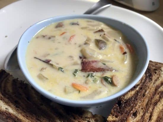 Razor Clam And Chanterelle Mushroom Chowder