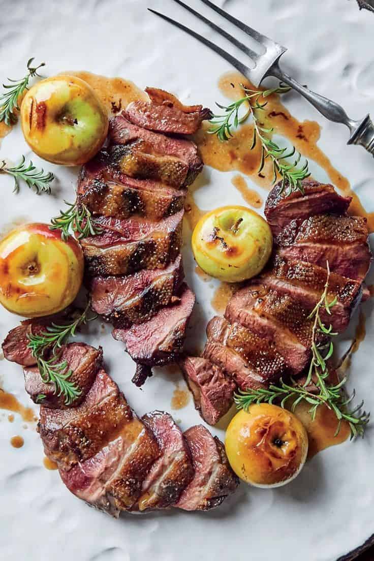 Smoked Duck Breasts With Apple-Brandy Caramel