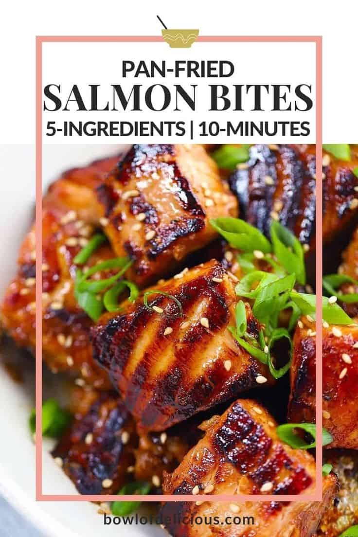 Pan-Seared Salmon Bites With Honey Sesame Soy Sauce