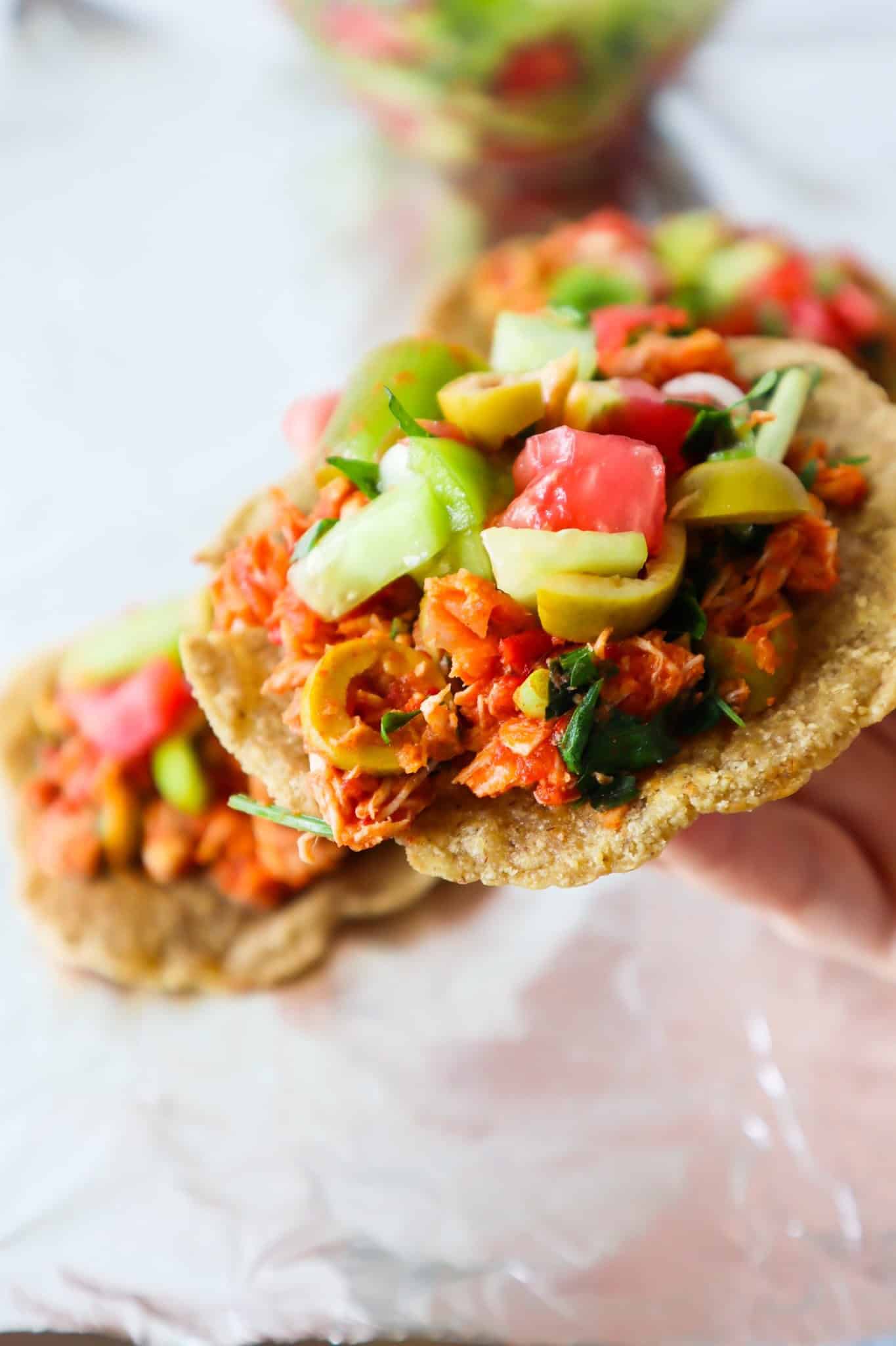 Healthy Chicken Tostadas