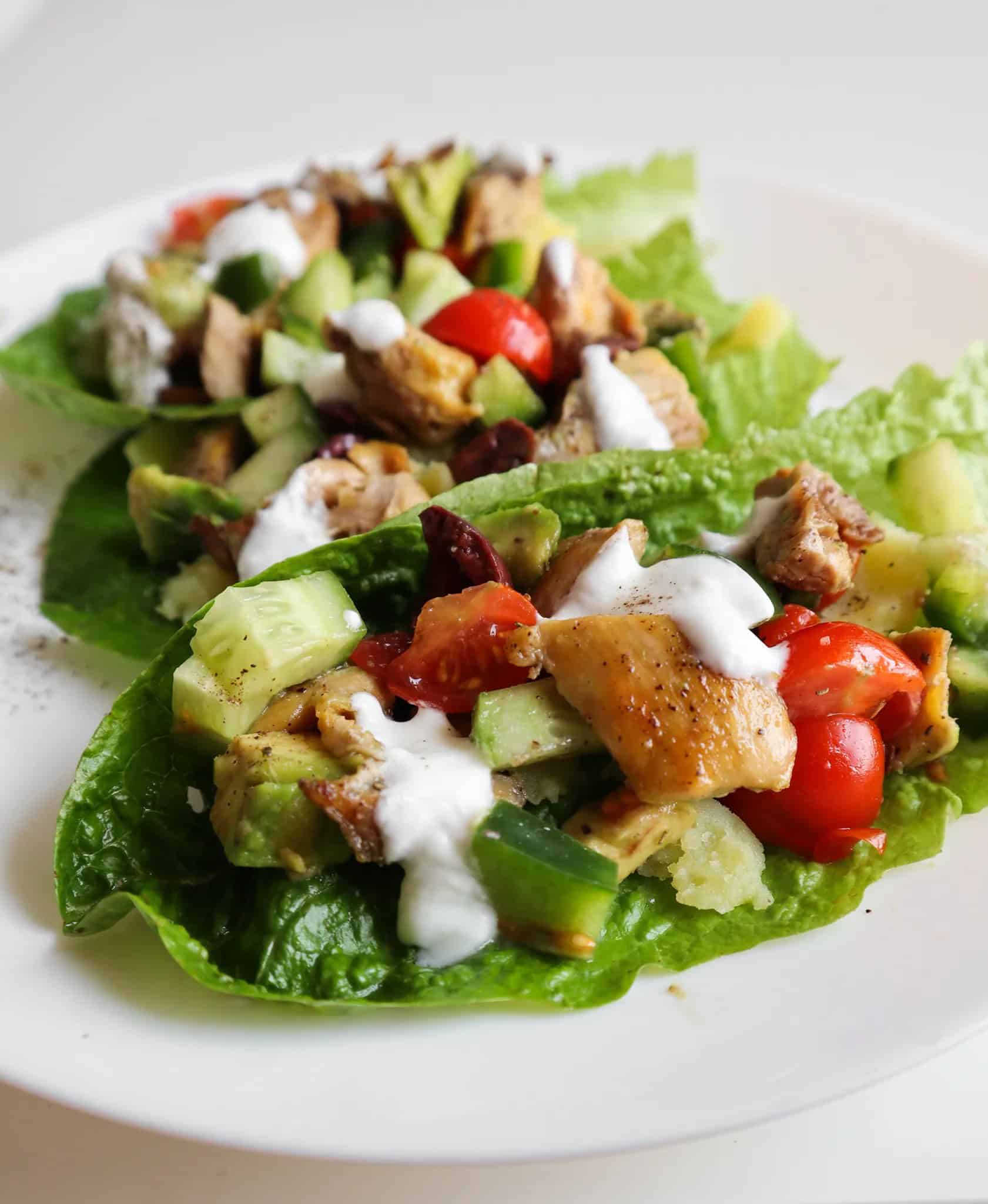 Mediterranean Chicken Lettuce Wraps