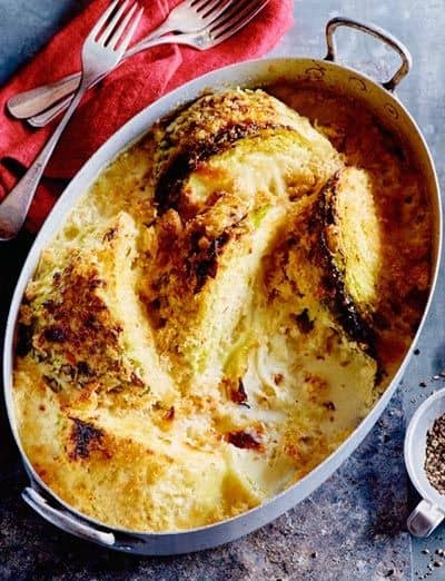 Baked Savoy Cabbage With Emmental And Breadcrumbs