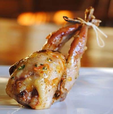 Roasted Quail With Orange, Tarragon, Garlic Glaze