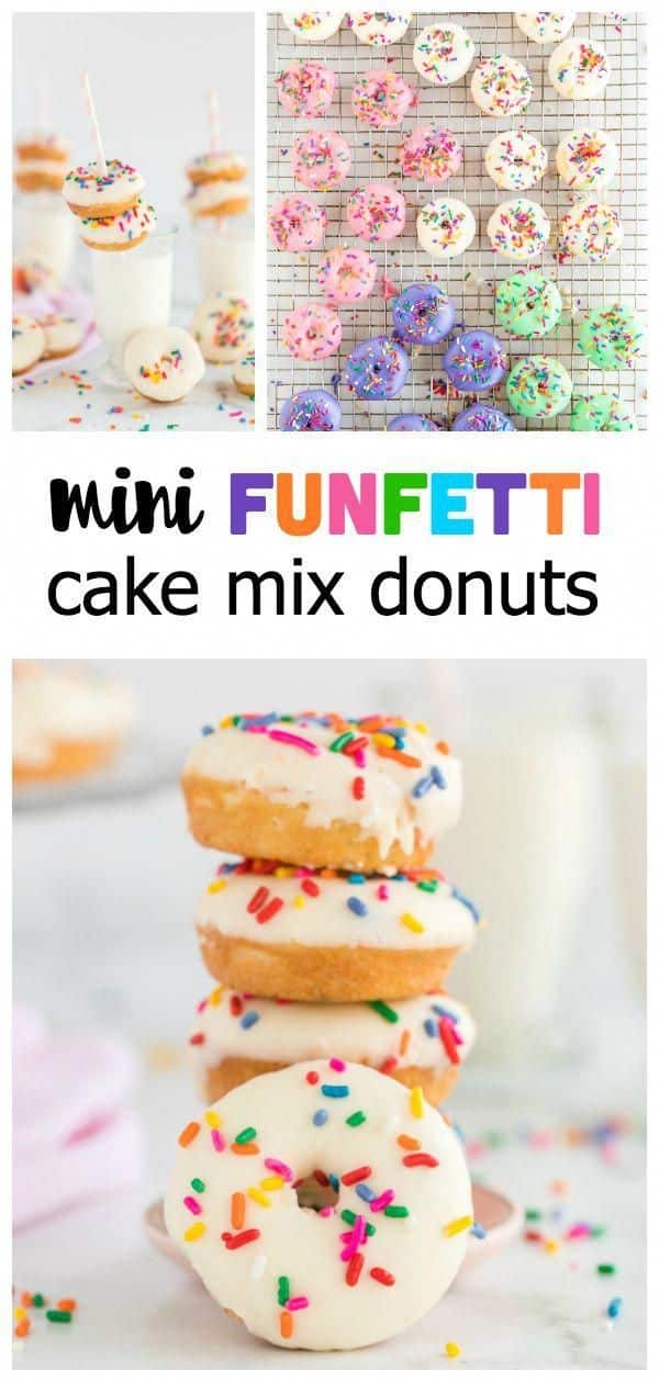 Mini Funfetti Cake Mix Donuts