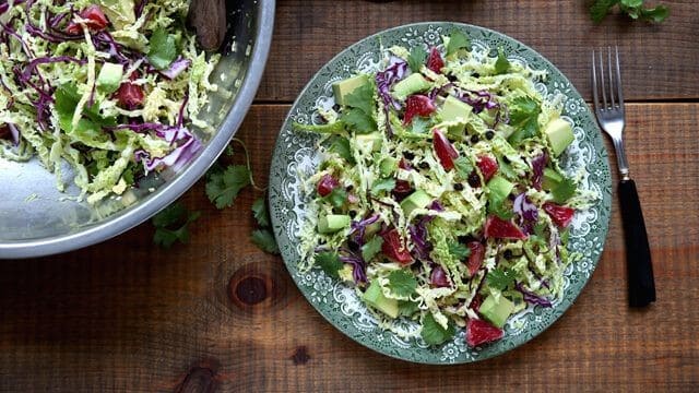 Savoy Cabbage Salad With Blood Orange And Avocado