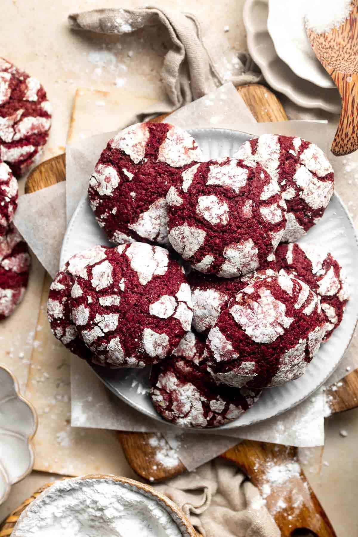 Red Velvet Crinkle Cookies