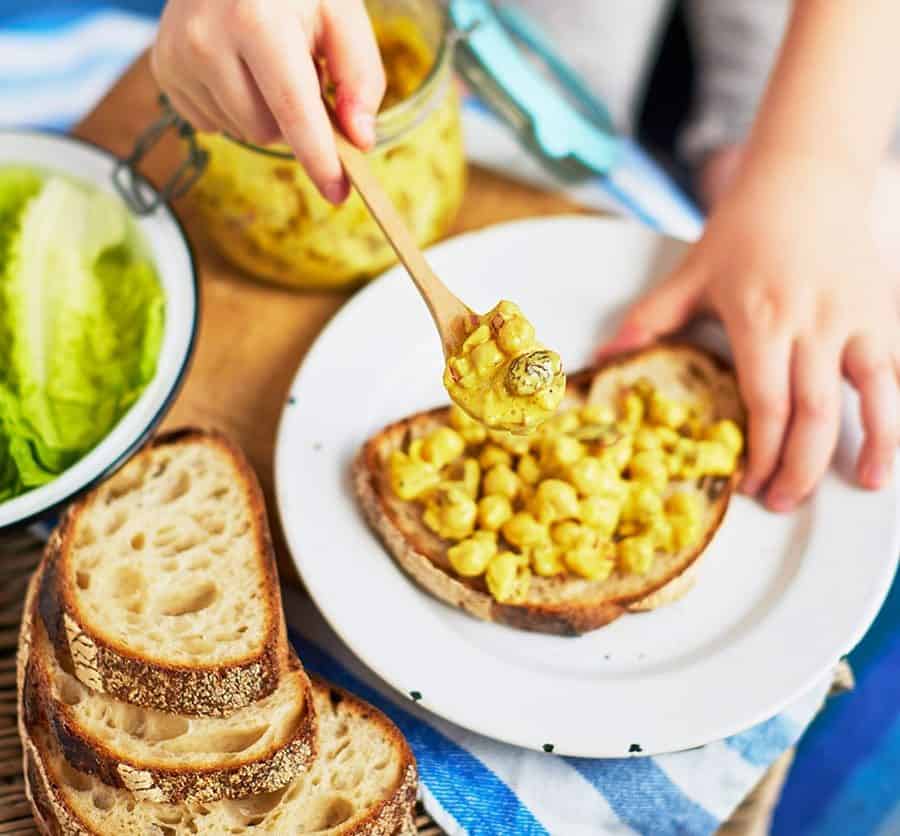 Coronation chickpea sandwich filler